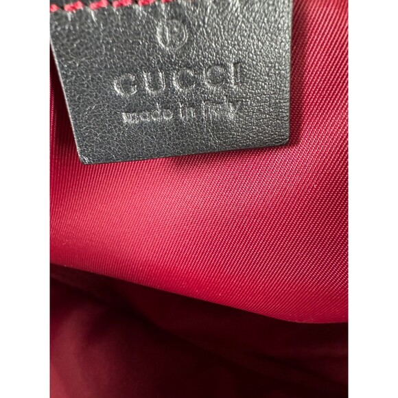 GUCCI Handbag Wool GG logo top handle bag red interior authentic EUC - Picture 16 of 16
